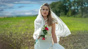 Backseat fucking with a horny young bride showing off her perfect natural tits