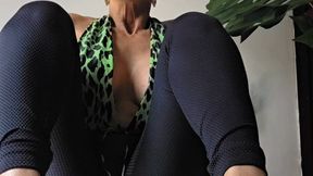 Milah ultra sexy feet JOI session on Mule heels and Bonafide black leggins