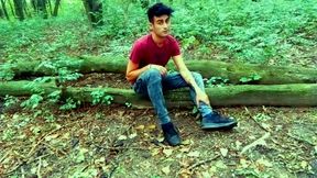 Twink Is Pissing and Cumming on His Dirty Used Sneakers 1