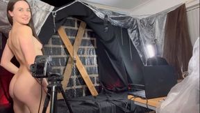 Come see the (naked) BTS process of a remote erotic shoot