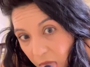 POV blow job with dildo