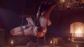 Lara Croft is a connoisseur of shibari with tentacles in her vagina!