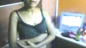 My shameless secretary loves showing off her titties and pussy