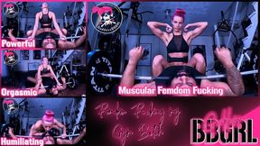 Femdom Fucking MY Gym Bitch - GoddessBBGRL Toys With a BBC While He's Pinned Under Her Barbell - Mobile Version