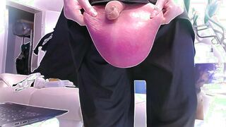 Good-sized Pouch Meat Fetish Fantasize Slowmo Music Mingle Saline Infusion Real Life Hermaphroditism Nut sack
