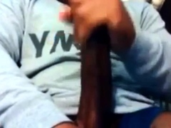 Str8 Guy Stroking his BBC to Porn ( Double Cum )