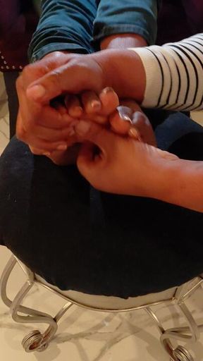 Bare Ebony Soles Tickled