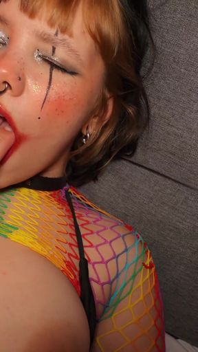 Spectacular moment from &quot;Perfect clown slut deepthroats a big cock&quot;