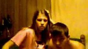 Young couple of teen people deciding to fuck on webcam for me