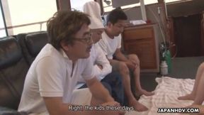 Hot Group Sex Adventure Aboard Yacht Featuring Seductive Curvy Asian Beauties