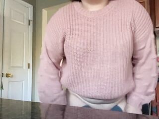 Fat Teen shows off her body during the time that everybody is home