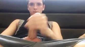 Slim Twink Strokes His Hard Cock on Amateur Webcam