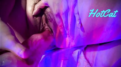 Outside squirting slowly on the vaginal wall with a centaur in the Maparon demon world dildo