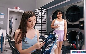 Annoyed petite gf has stress licked away