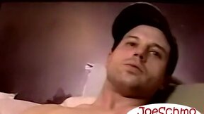 Straight guy squirts huge fountain of cum jerking off