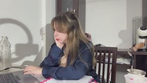 Yawning while doing my homework