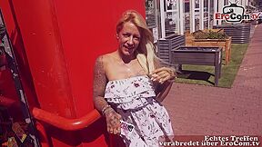 German Blonde Street Babe Fuck Date In Public