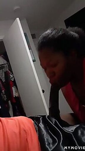 Ebony Babe Rides and Swallows