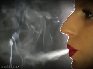 Hawt cigarette addicted Smokin' Monroe taking unfathomable drags and enjoying lengthy holds to get her nicotine