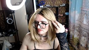 Whore with No Erection - Masturbates Its Small Penis for a Visitor to the Chat - Opens His Mouth and Waits for Sperm