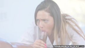 Teen Jaye Summers deepthroat big cock before BBC pounding