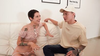 My live friend gets pounded hard and filled with cum riding reverse cowgirl