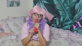 Pink Dildo Pleasuring Creampie