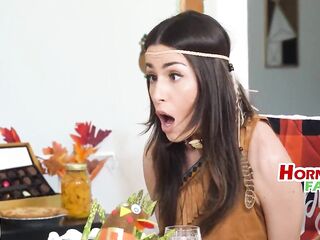 Excited Thanksgiving Family Dinner