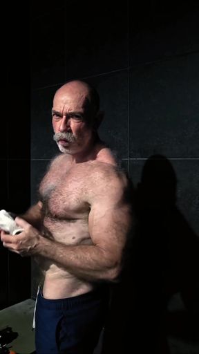 Flexing Hairy Muscle Bear