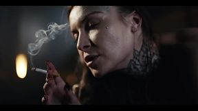Tattoed Beauty Loves to Smoke While Sucking Cock Reverse Cowgirl - Smoking Cigarette Fetish Porn