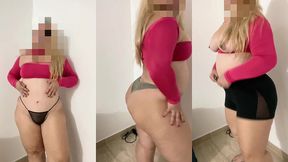 thong, panties or shorts? real homemade with big ass blonde