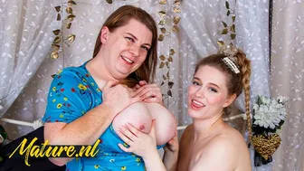 Mature Rachel catches Darcy masturbating then licks and tribs with her