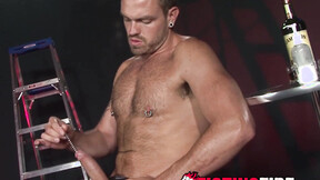 A gentle meat massage turns into an intense meat piercing by handsome Lance Nava