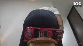 Guest Destroys Big Red Sports Car With Her Big Butt