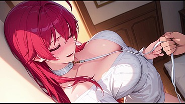 Rias Gremory meets her husband after work. Sex in the bedroom.Rias Gremory's full hentai cosplay video. (AI-generated)