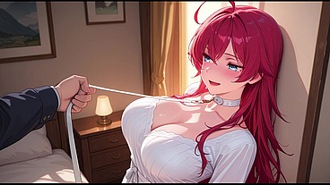 Rias Gremory meets her husband after work. Sex in the bedroom.Rias Gremory's full hentai cosplay video. (AI-generated)