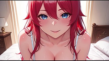 Rias Gremory meets her husband after work. Sex in the bedroom.Rias Gremory's full hentai cosplay video. (AI-generated)