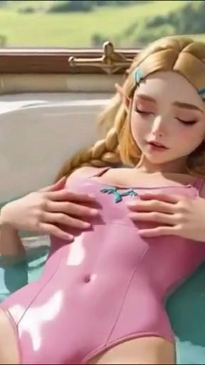 Princess Zelda AI Erotic Compilation Bikini Lingerie Bath Breast Tease   Clip 1