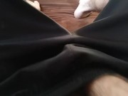 Hot uncut jackoff solo with big cum shot