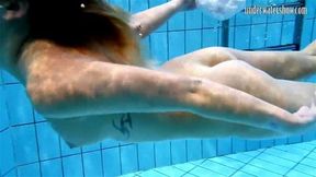 Monica in the pool and girls sea