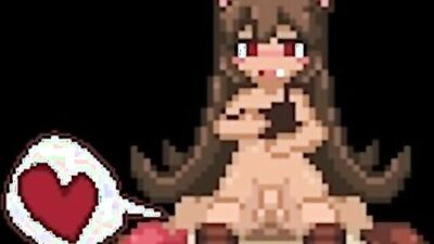 Little Pixel Figures with great naked bodies get fucked hard in anime porn and cumshot action
