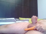 Anal masturbation with carrot