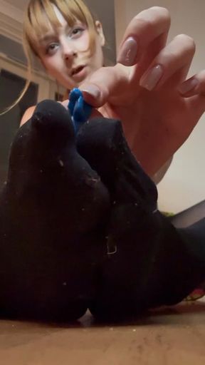 Giantess in Tights Foot Crushing Tiny