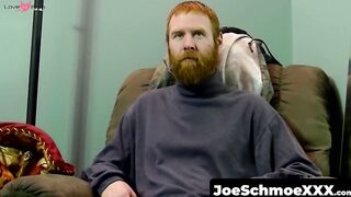 Mature Bearded Guy Drains Young Redhead Amateur in Deepthroat Blowjob