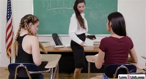 Women get rimmed by teacher on detention
