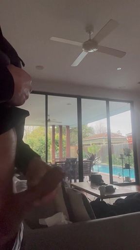 Jerking of Hoping My Next Door Neighbour Sees My Cock