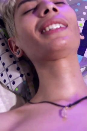 Jerking my big latino cock inside a condom, filling it with cum and then eating the cum from the condom