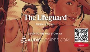 hot milf fucked by a lifeguard on a beach  public sex & teasing - audio porn