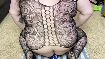 Fat Trans Babe Tries Out a Huge Dildo
