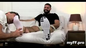 Raw foot fetish play on web camera